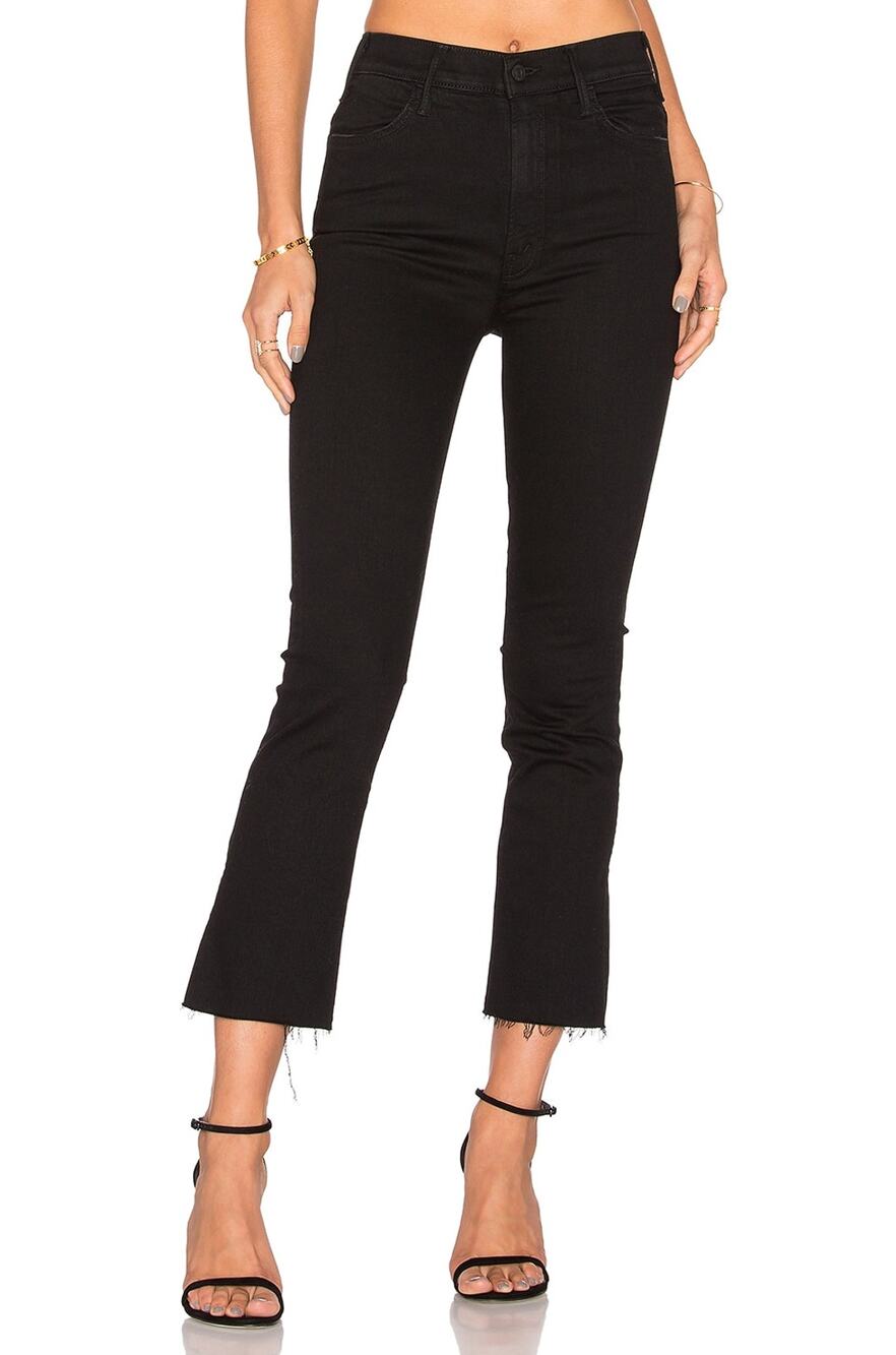 Mother Classic Black Hustler Ankle Fray Denim Jeans Size 27